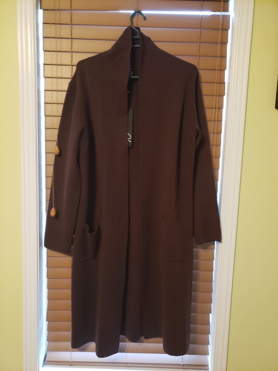 Only Sweaters - Brown Long Open-Front Women's Sweater Coat